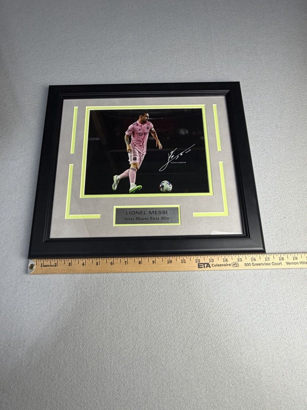 Lionel Messi Inter Miami First Win Photo Framed 10x8 Facsimile Signature Auto - Picture 3 of 6